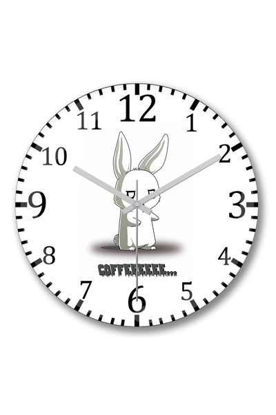 BASKI DÜNYASI ساعة حائط كوفي زومبي من الزجاج الحقيقي المنحني