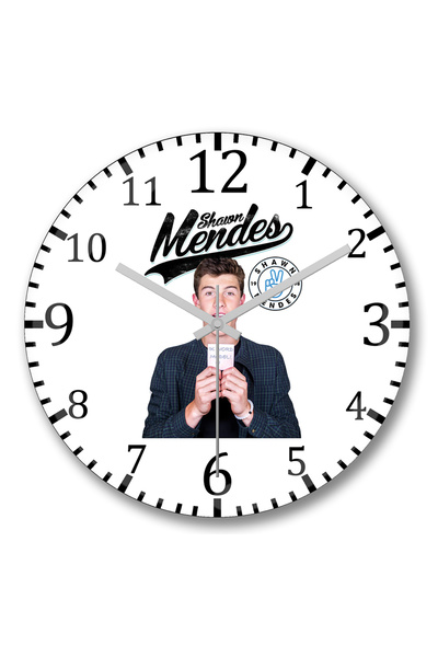 BASKI DÜNYASI ساعة حائط شون مينديز 2 من الزجاج الحقيقي المنحني