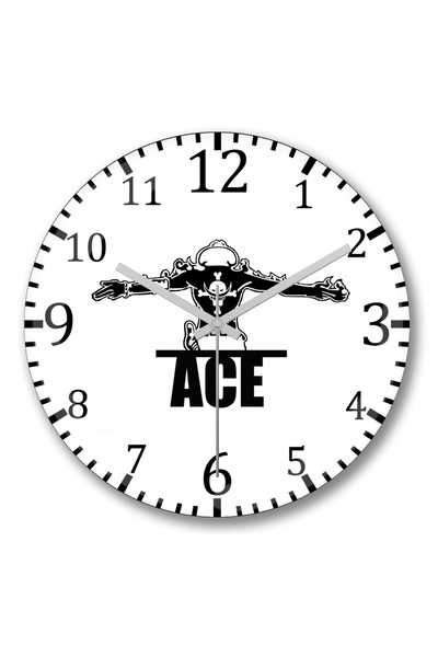 BASKI DÜNYASI Ceas de perete Portgas D Ace One Piece din sticlă autentică bom...
