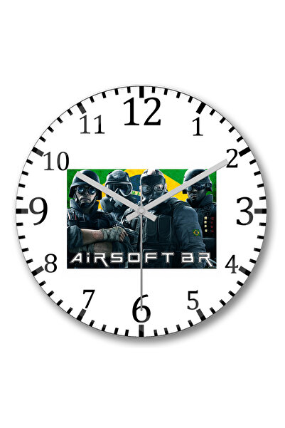 BASKI DÜNYASI Ceas de perete Airsoft Br din sticlă autentică bombată