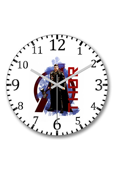 BASKI DÜNYASI Ceas de perete Avengers Thor din sticlă autentică bombată