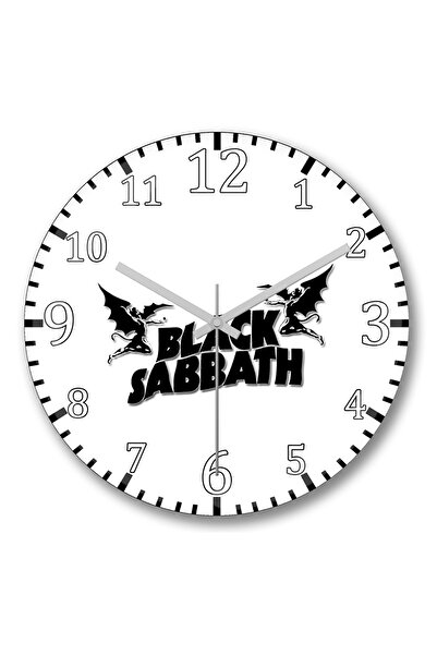 BASKI DÜNYASI ساعة حائط سبت سوداء من الزجاج الحقيقي