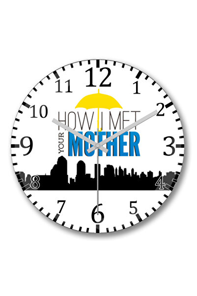 BASKI DÜNYASI ساعة حائط كيف قابلت والدتك من الزجاج الحقيقي المنحني