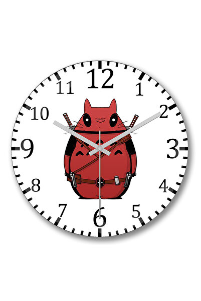 BASKI DÜNYASI ساعة حائط Totoro3 من الزجاج الحقيقي المنحني