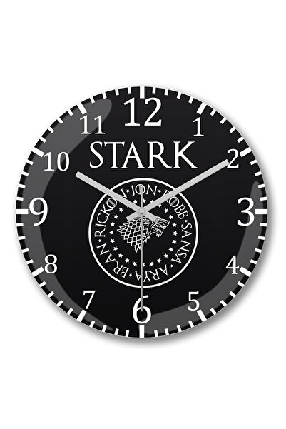 BASKI DÜNYASI ساعة حائط كاسا ستارك من الزجاج الحقيقي المنحني
