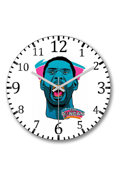 BASKI DÜNYASI ساعة الحائط الأساسية الكبيرة المنحنية من الزجاج الحقيقي