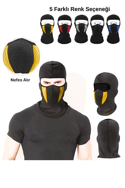 Breen Yellow-Black Face Mask for Motorists- Face Protector from Cold, Wind and Sun