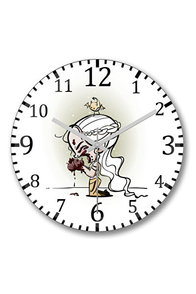 BASKI DÜNYASI Ceas de perete Khaleesi Eat Heart din sticlă autentică bombată