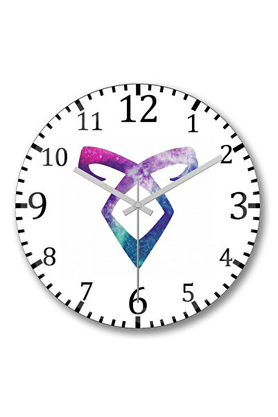 BASKI DÜNYASI ساعة حائط Runa Poder do Anjo من الزجاج الحقيقي المنحني