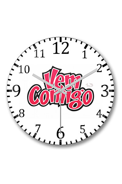 BASKI DÜNYASI Ceas de perete Vem Comigo din sticlă autentică bombată