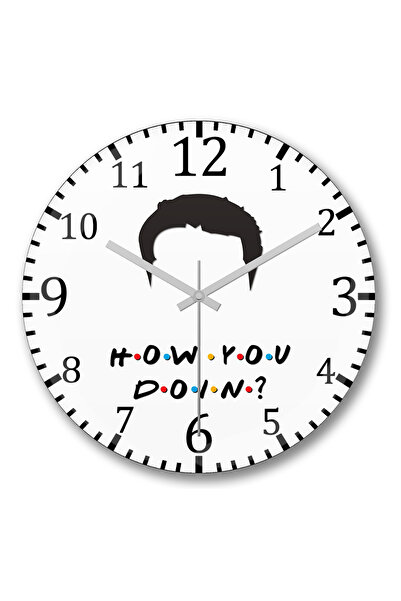 BASKI DÜNYASI ساعة حائط فريندز جوي كيف تفعل من الزجاج الحقيقي المنحني