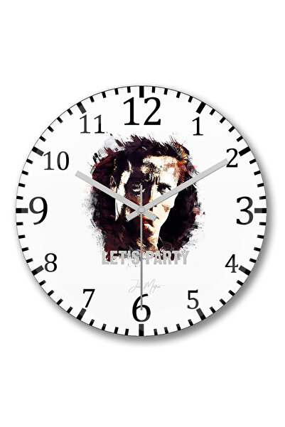 BASKI DÜNYASI ساعة حائط ستريت فايتر إيفان جيمز من الزجاج الحقيقي المنحني