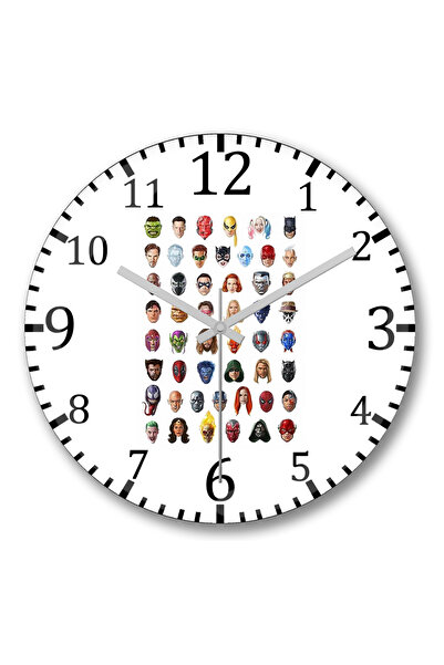 BASKI DÜNYASI Ceas de perete Heroes din sticlă autentică bombată