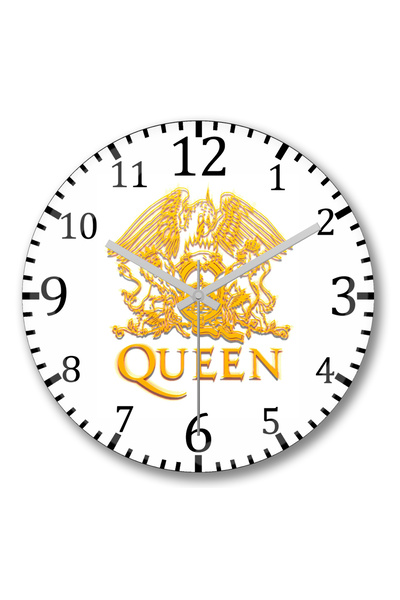 BASKI DÜNYASI ساعة حائط كوين فريدي ميركوري من الزجاج الحقيقي المنحني