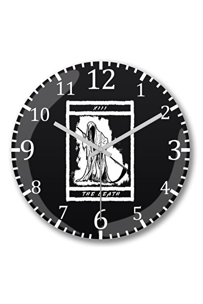 BASKI DÜNYASI Ceas de perete hermetic A Morte Tarot din sticlă autentică bombată