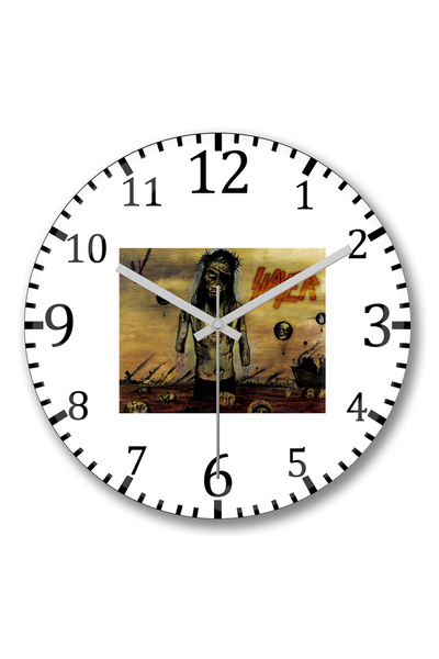 BASKI DÜNYASI ساعة حائط بطبقة من الزجاج الحقيقي المنحني