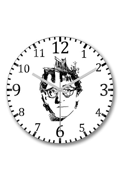 BASKI DÜNYASI Ceas de perete Woody Allen din sticlă de sticlă autentică