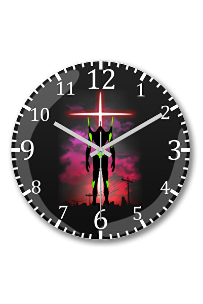 BASKI DÜNYASI Ceas de perete Neon Genesis Evangelion Eva Angel Sticlă reală c...