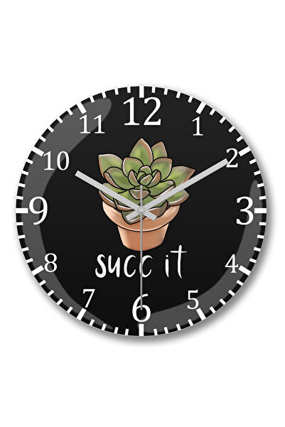 BASKI DÜNYASI Ceas de perete cu suculente din sticlă autentică