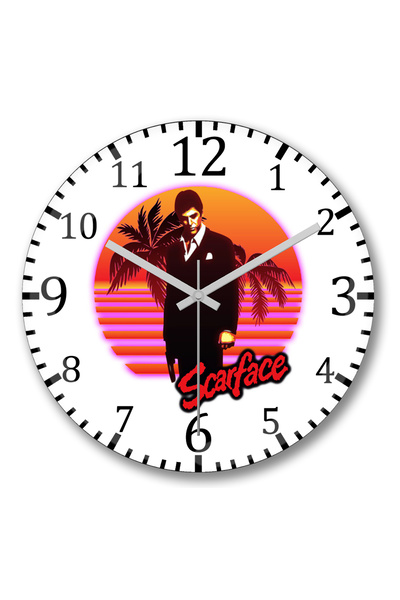 BASKI DÜNYASI Ceas de perete Scarface din sticlă autentică bombată