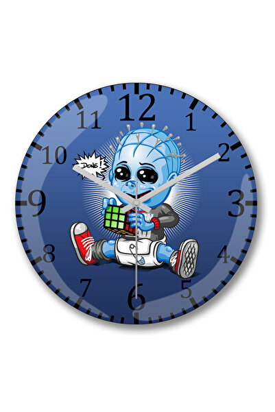 BASKI DÜNYASI ساعة حائط بيبي كيوب حل من الزجاج الحقيقي المنحني