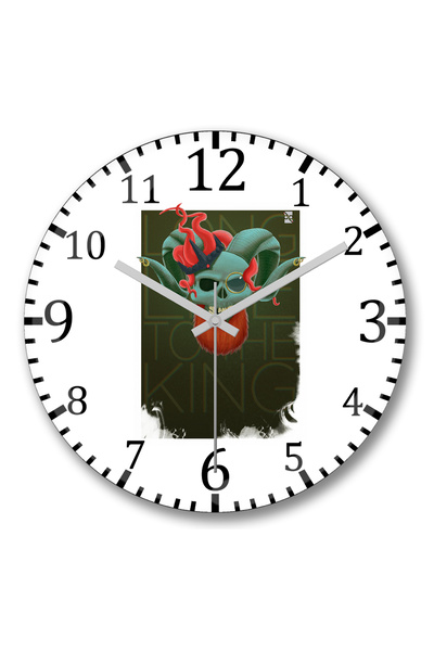 BASKI DÜNYASI ساعة حائط جمجمة ليتش برانكا من الزجاج الحقيقي المنحني