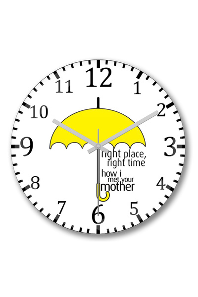 BASKI DÜNYASI ساعة حائط كيف قابلت والدتك من الزجاج الحقيقي المنحني