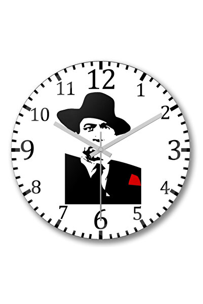 BASKI DÜNYASI ساعة حائط شخصية كمال سونال بقرة شابان من الزجاج الحقيقي المنحني