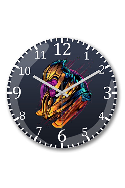 BASKI DÜNYASI Ceas de perete Thanos din Endgame din sticlă autentică bombată