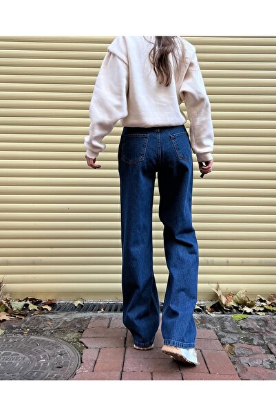 couis Blugi palazzo cu talie super înaltă și croială lejeră