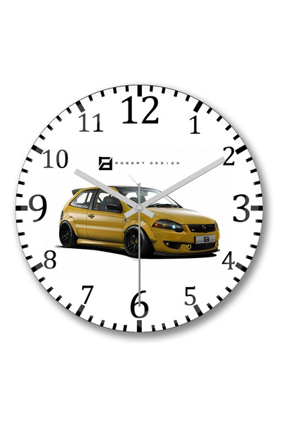 BASKI DÜNYASI Ceas de perete în stil de curse Fiat Palio Abarth din sticlă autentică bombată