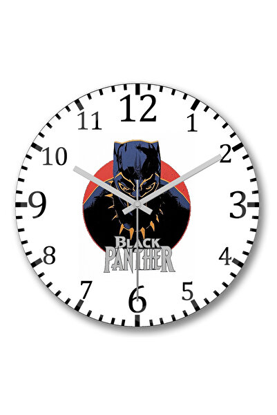 BASKI DÜNYASI ساعة حائط بانتيرا نيجرا من الزجاج الحقيقي المنحني