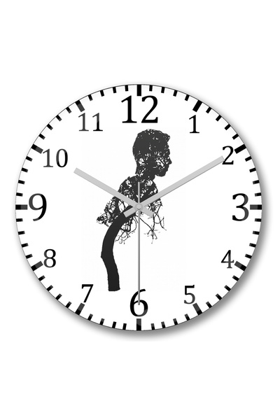 BASKI DÜNYASI ساعة حائط Garoto na Arvore من الزجاج الحقيقي المنحني