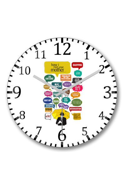 BASKI DÜNYASI كيف أقابلك يا أمي ساعة حائط هادئة من الزجاج الحقيقي المنحني