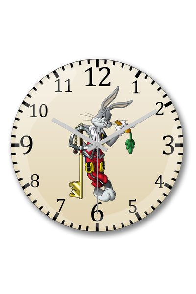 BASKI DÜNYASI Ceas de perete Looney Tunes The King Bugs Bunny din sticlă aute...
