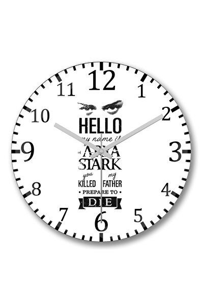 BASKI DÜNYASI اسمي هو آريا ستارك ساعة حائط من الزجاج الحقيقي المنحني