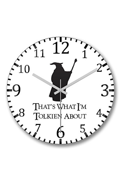 BASKI DÜNYASI ساعة حائط لورد أوف ذا رينجز تولكين من الزجاج الحقيقي المنحني