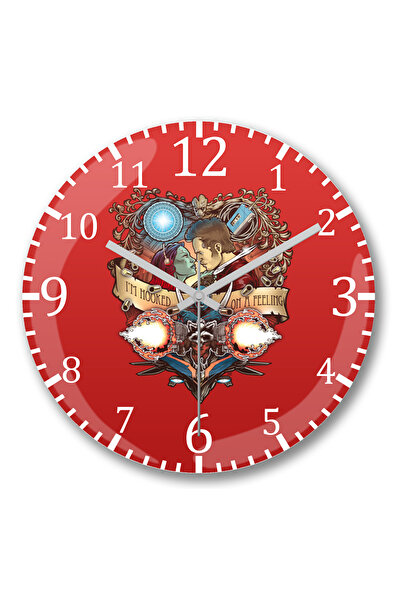 BASKI DÜNYASI ساعة حائط Guardians Of The Galaxy مدمنة على شعور من الزجاج الحقيقي المنحني