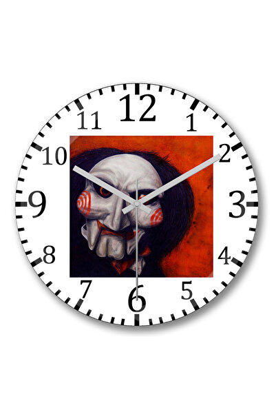 BASKI DÜNYASI Ceas de perete Saw Let The Game Begin din sticlă autentică bombată