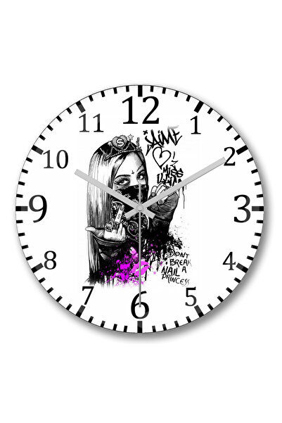 BASKI DÜNYASI ساعة حائط Obsena من الزجاج الحقيقي المنحني