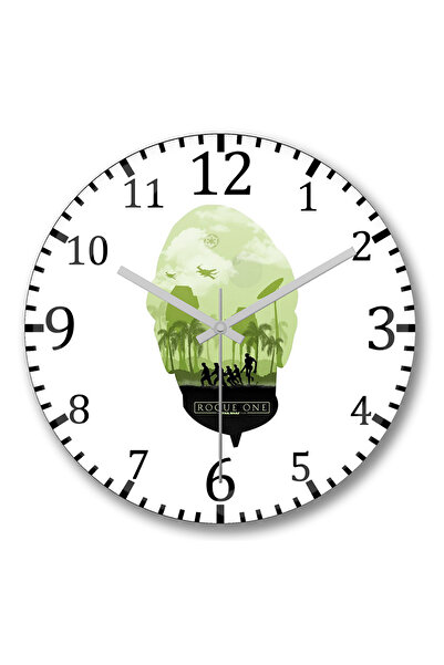 BASKI DÜNYASI ساعة حائط بيتش ستار وورز من الزجاج الحقيقي المنحني