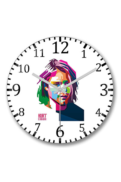 BASKI DÜNYASI Ceas de perete Kurt Cobain din sticlă autentică bombată