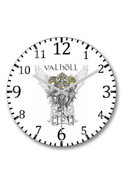 BASKI DÜNYASI Ρολόι τοίχου Viking με κυρτό γυαλί από αληθινό γυαλί