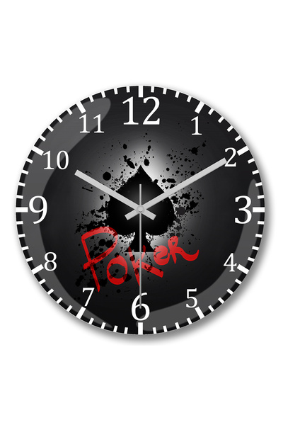 BASKI DÜNYASI Ceas de perete Poker Splatter 2 din sticlă autentică