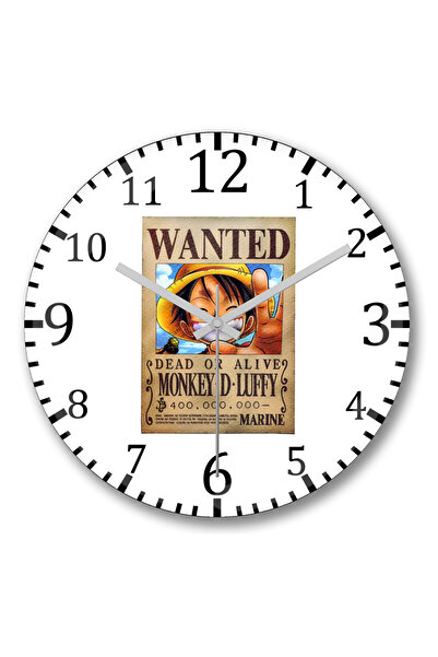 BASKI DÜNYASI قطعة واحدة مطلوبة لوفي ساعة حائط من الزجاج الحقيقي المنحني