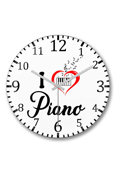 BASKI DÜNYASI Ceas de perete cu note muzicale de pian din sticlă reală