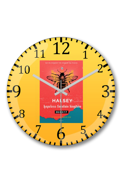 BASKI DÜNYASI Ceas de perete Halsey din sticlă autentică bombată