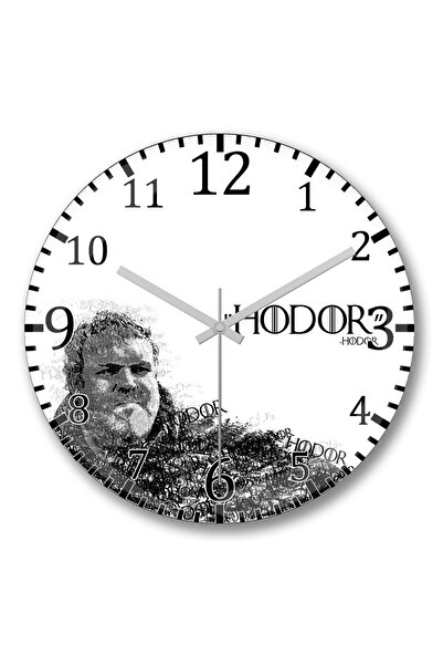 BASKI DÜNYASI ساعة حائط جيم أوف ثرونز هودور من الزجاج الحقيقي المنحني