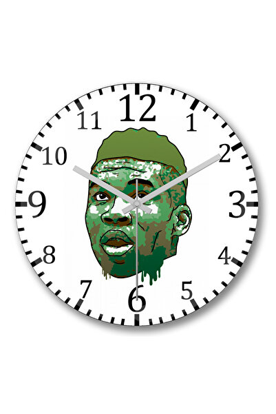 BASKI DÜNYASI ساعة حائط Antetokounmpo من الزجاج الحقيقي المنحني