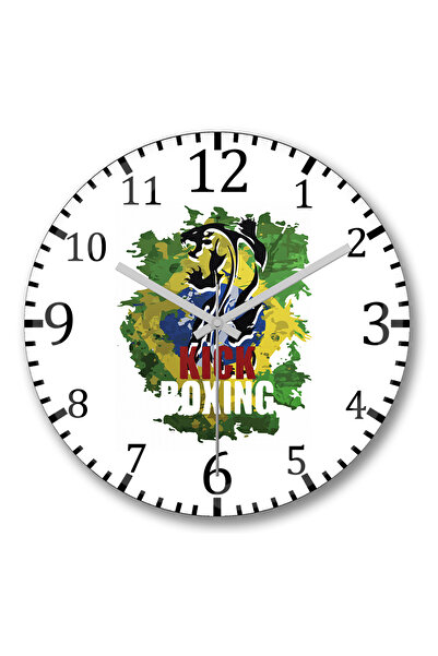 BASKI DÜNYASI Ceas de perete Kick Boxing Sticlă reală curbată